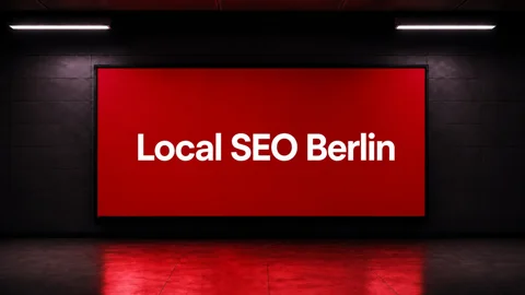 Rote leuchtende Tafel für den Artikel Local SEO Berlin