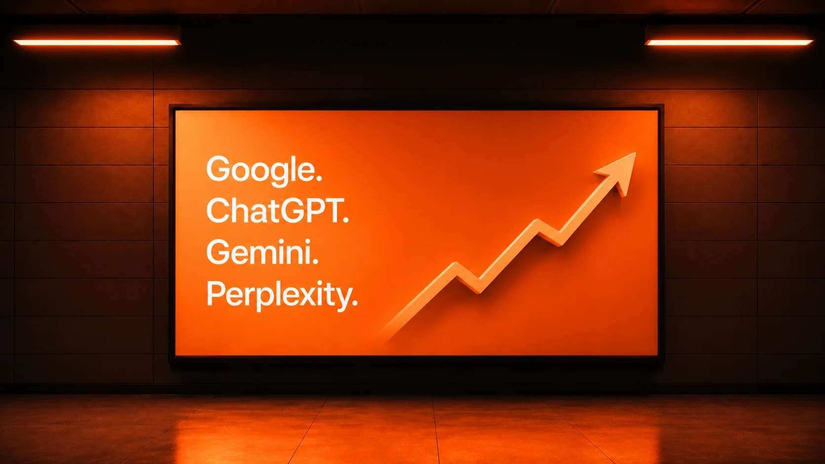 Visual für Sichtbarkeit in Google, ChatGPT, Gemini und Perplexity