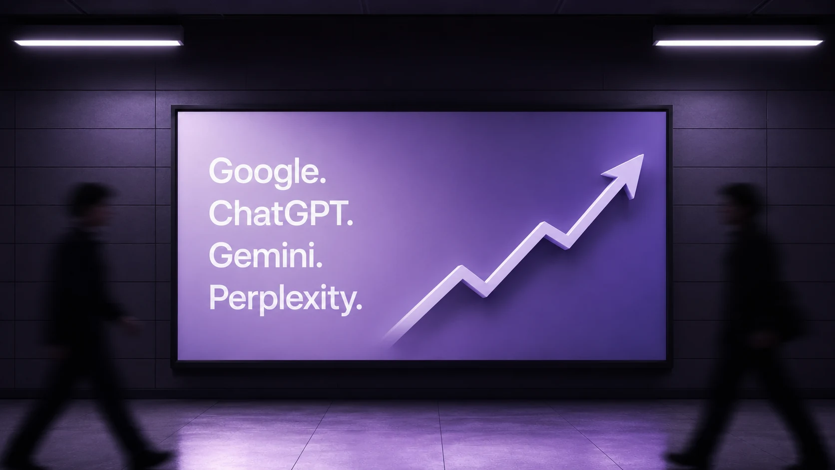 Visual für Sichtbarkeit in Google, ChatGPT, Gemini und Perplexity
