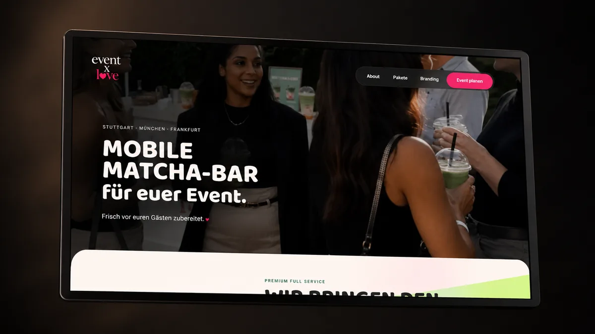 Event X Love, Website für eine mobile Matcha-Bar