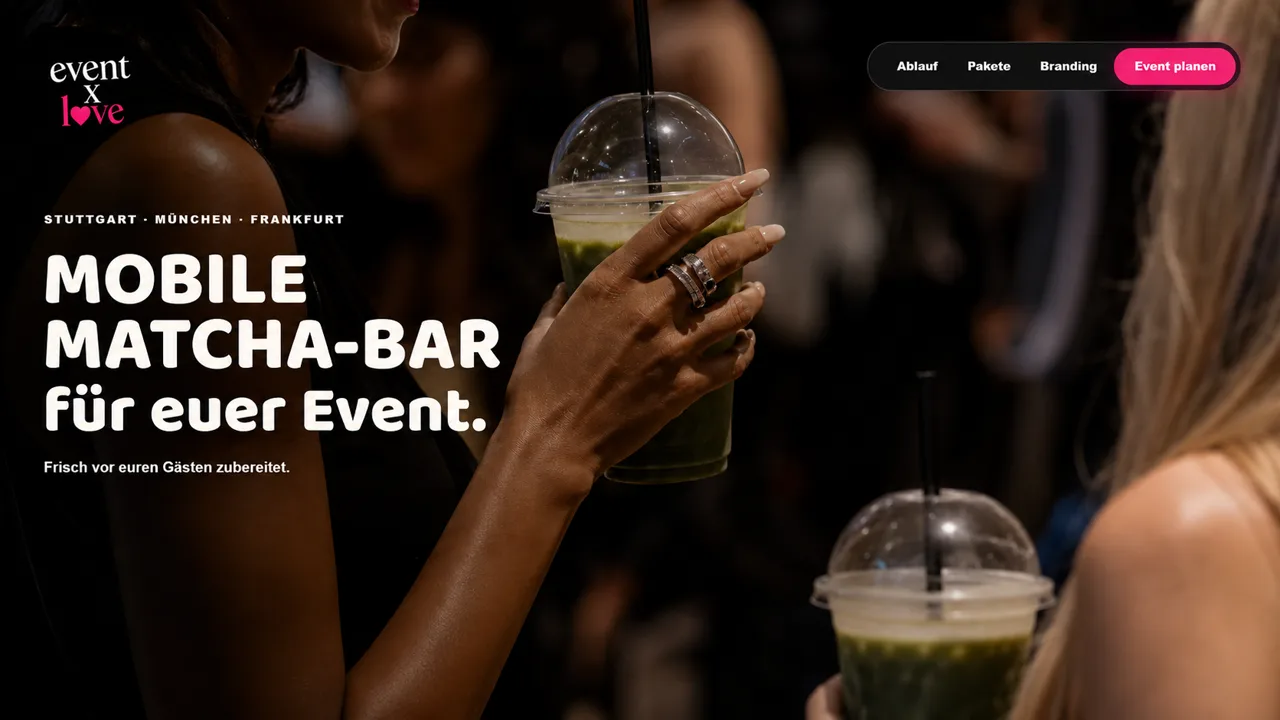 Website von Event X Love, ein Premium-Auftritt von qilano mit Spitzenwerten bei Tempo und Design